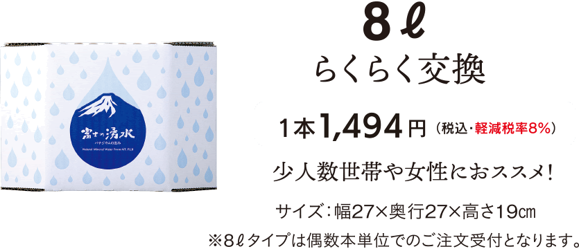 8L らくらく交換　1本1,439円（税込・軽減税率8%）